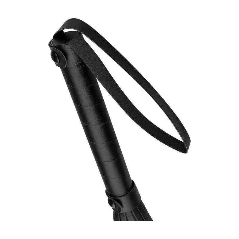 Faux Leather Flogger Black - Adult Toys