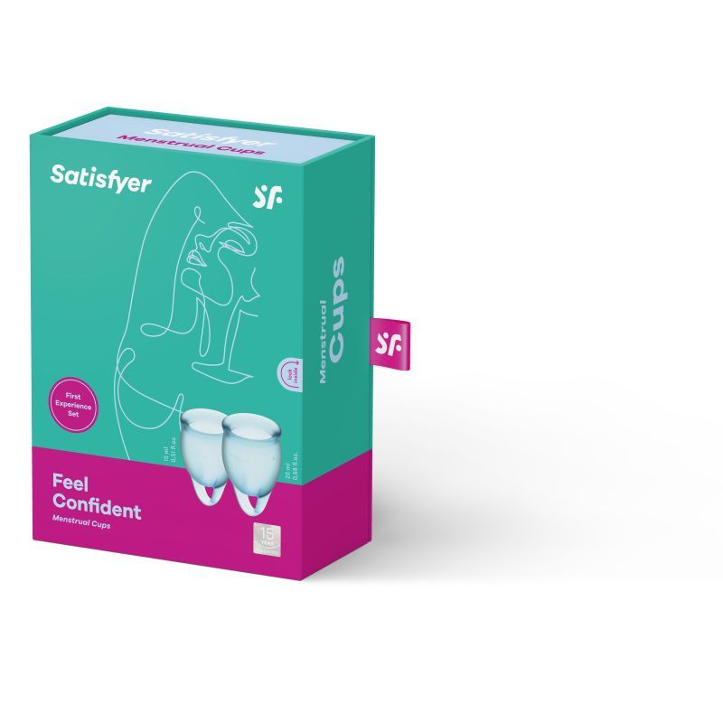 Feel Confident Menstrual Cup Light Blue 2pcs - Adult Toys