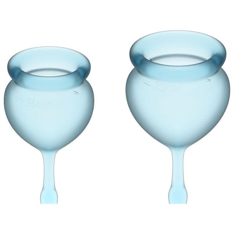 Feel Good Menstrual Cup Light Blue 2pcs - Naughty by Nature Adult Store