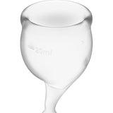 Feel Secure Menstrual Cup Transparent 2pcs - Adult Toys