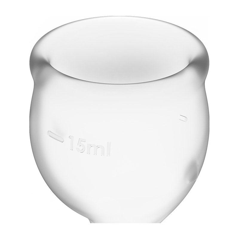 Feel Secure Menstrual Cup Transparent 2pcs - Adult Toys