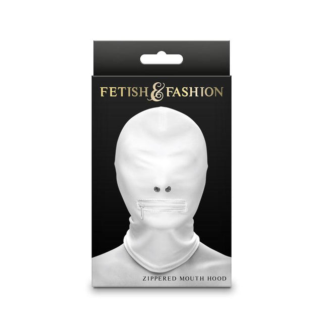 Fetish & Fashion - Zippered Mouth Hood - White - Naughty by Nature Adult Store