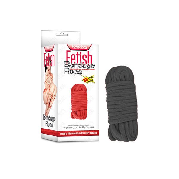 Fetish Bondage Rope - Black - 10 m Length - BONDAGE - TOYS