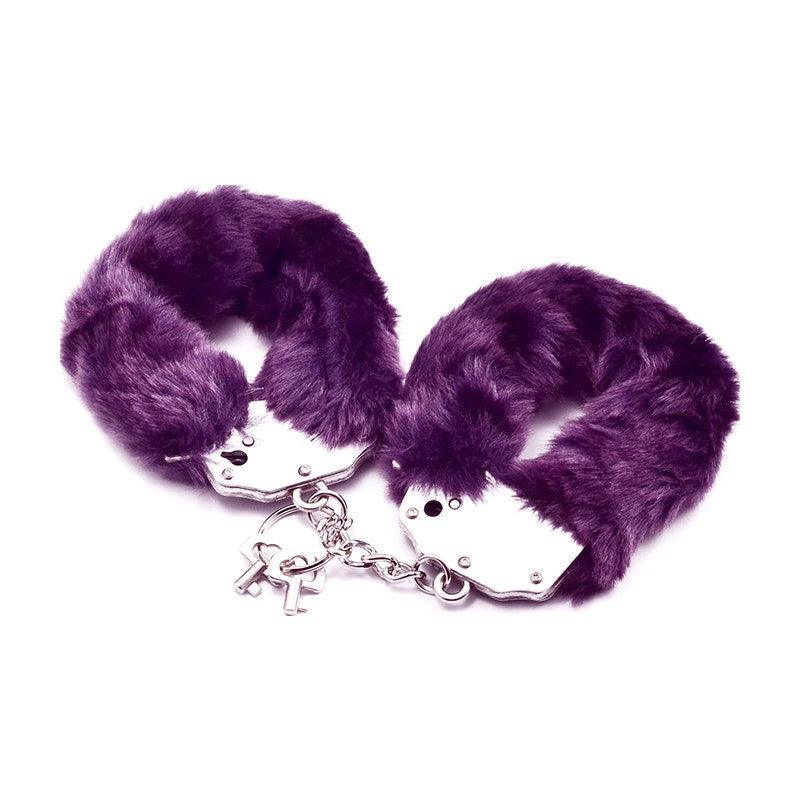 Fetish Pleasure Fluffy Hand Cuffs Purple - Naughty by Nature Adult Store