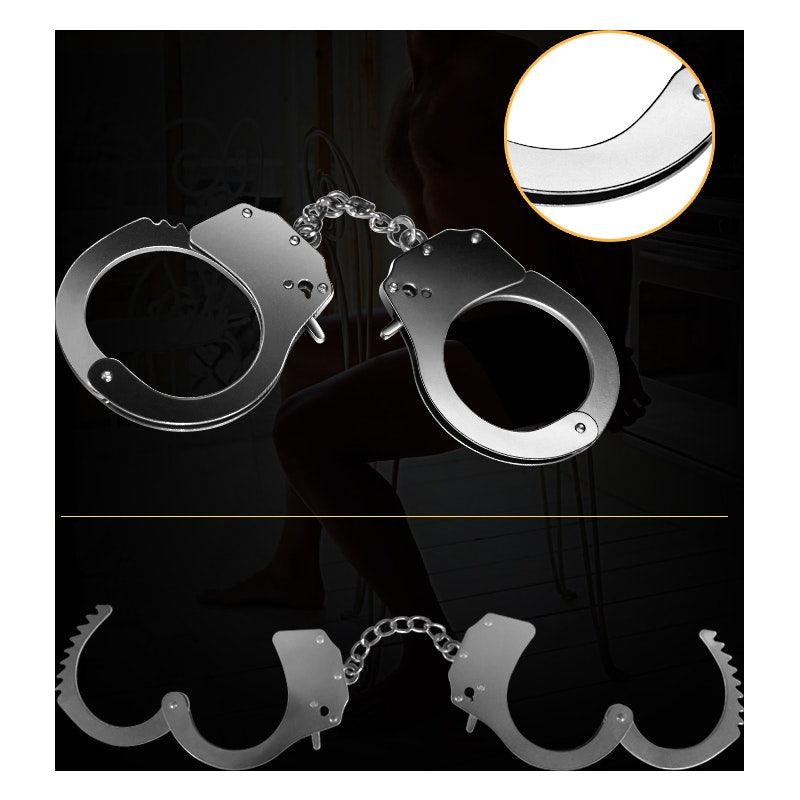 Fetish Pleasure Metal Hand Cuffs Silver - Adult Toys
