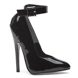 Fetish Pump w Ankle Strap Black 6in - Lingerie