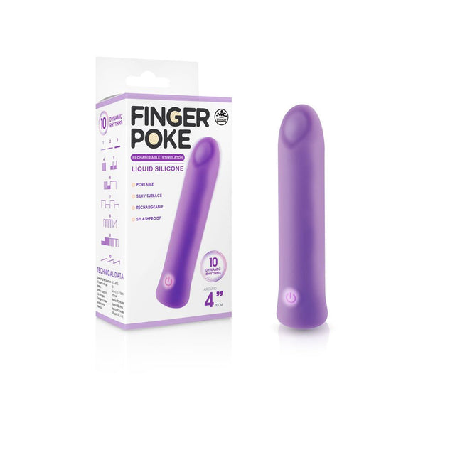 Finger Poke - Purple - Purple 10 cm USB Rechargeable Bullet - BULLETS & EGGS