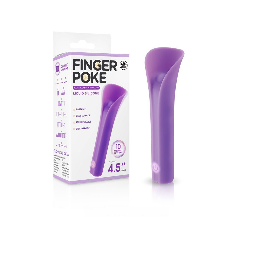 Finger Poke - Purple - Purple 11.4 cm USB Rechargeable Bullet - BULLETS & EGGS