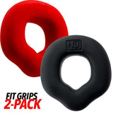 Fit Grips 2 Pc Ergo Cockring Black Red - Adult Toys