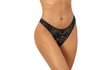Floral Lace Thong Black - Lingerie