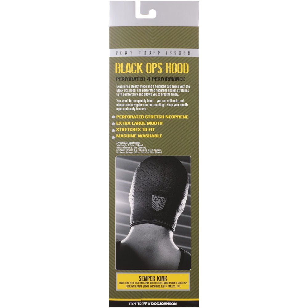Fort Troff Black Ops Hood Regular - Black Hood - BONDAGE - TOYS