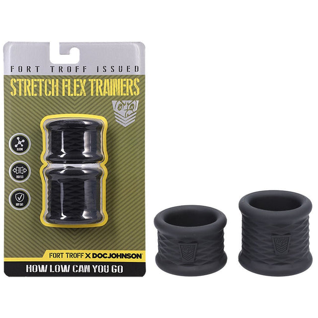 Fort Troff - Stretch Flex Trainers - Black Ball Stretchers - Set of 2 - COCK RINGS