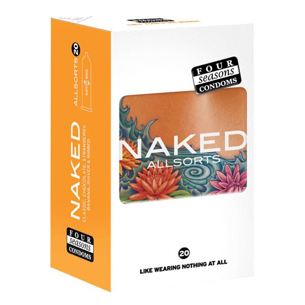Four Seasons Naked Allsorts - Ultra Thin Lubed Condoms in 6 Styles - 20 Pack - CONDOMS