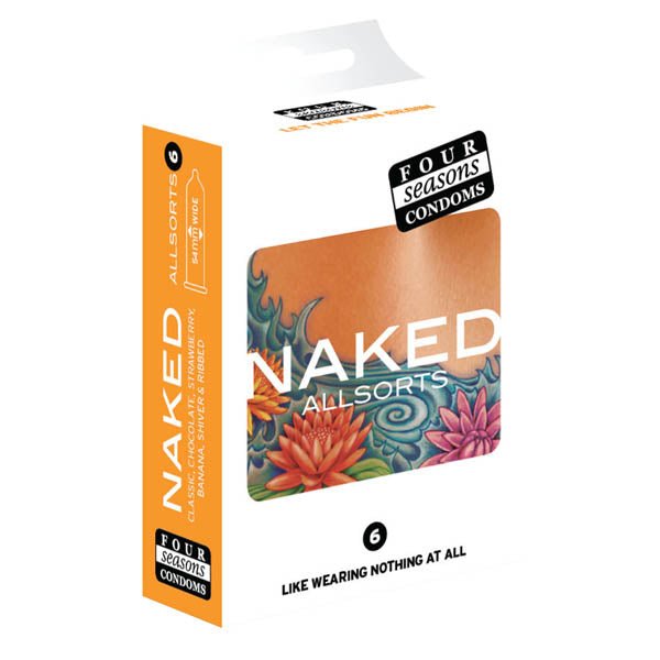 Four Seasons Naked Allsorts - Ultra Thin Lubed Condoms in 6 Styles - 6 Pack - CONDOMS