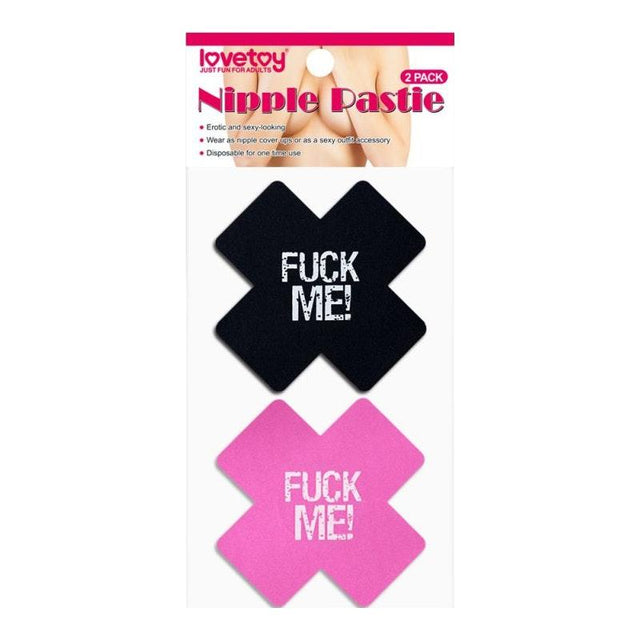 FUCK ME Cross Pattern Nipple Pasties Twin Pk - Naughty by Nature Adult Store