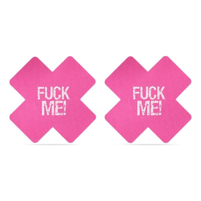 FUCK ME Cross Pattern Nipple Pasties Twin Pk - Naughty by Nature Adult Store