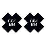 FUCK ME Cross Pattern Nipple Pasties Twin Pk - Naughty by Nature Adult Store