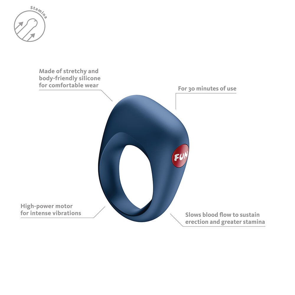 Fun Factory Speed Date Vibrating Cock Ring With Flexible Band - VIBRATORS-PREMIUM