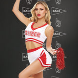 Gameday Hottie 4 Piece Set Red White One Size Women Cheer Outfit - LINGERIE & BODY WEAR