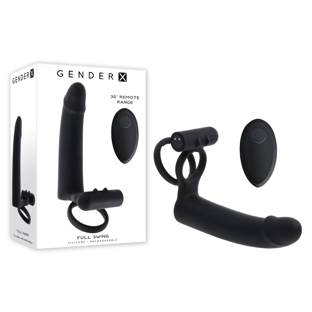 Gender X FULL SWING - Vibrating Cock Ring with Double Penetrator - COCK RINGS