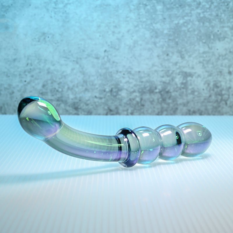 Gender X LUSTROUS GALAXY WAND - Blue/Violet Glass 18.5 cm Double Ended Massager - GLASS TOYS