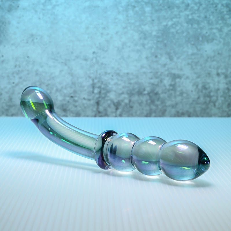 Gender X LUSTROUS GALAXY WAND - Blue/Violet Glass 18.5 cm Double Ended Massager - GLASS TOYS
