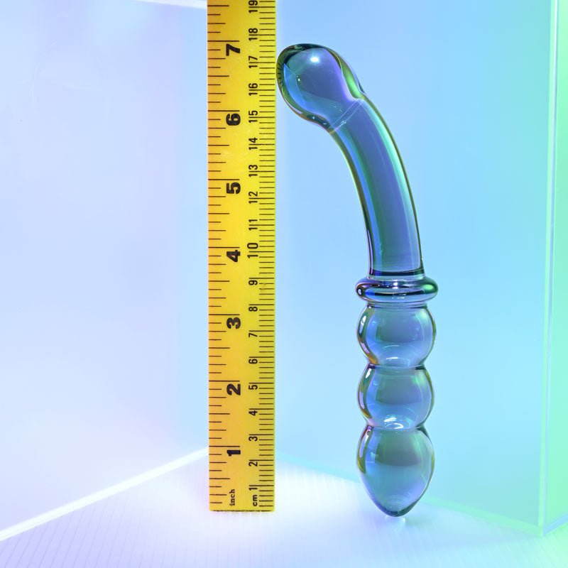 Gender X LUSTROUS GALAXY WAND - Blue/Violet Glass 18.5 cm Double Ended Massager - GLASS TOYS