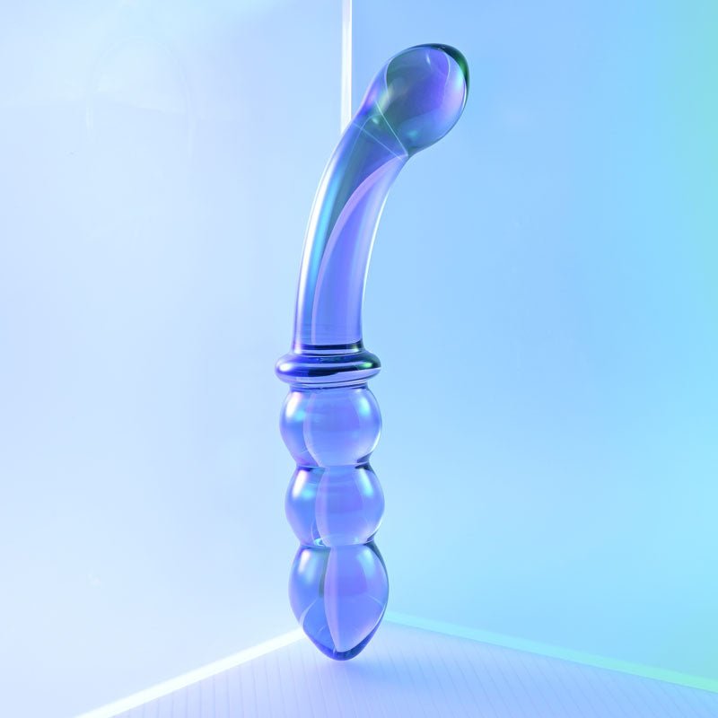 Gender X LUSTROUS GALAXY WAND - Blue/Violet Glass 18.5 cm Double Ended Massager - GLASS TOYS