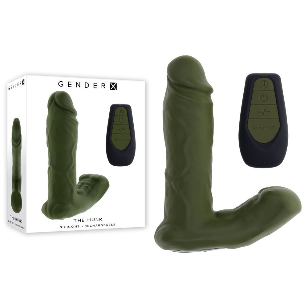 Gender X THE HUNK - 15.2 cm Thrusting Vibrator with Remote - VIBRATORS