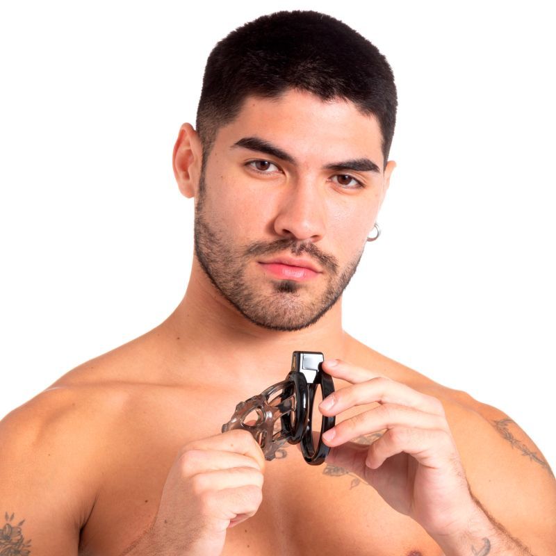 Gladiator Size 1 Soft Cock Cage with Pussification Plug - Adult Toys