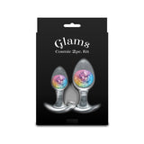 Glams Cosmic 2pc Kit - Clear/Rainbow Butt Plugs - Set of 2 Sizes - ANAL TOYS