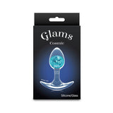 Glams Cosmic - Clear/Blue 8.1 cm Small Butt Plug - ANAL TOYS