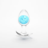 Glams Cosmic - Medium - Clear/Blue 9.5 cm Butt Plug - ANAL TOYS