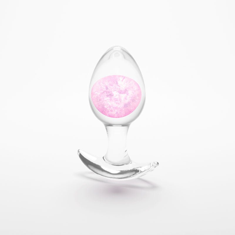 Glams Cosmic - Medium - Clear/Pink 9.5 cm Butt Plug - ANAL TOYS