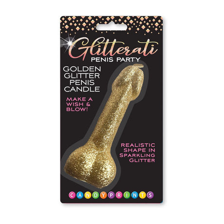 Glitterati Gold Glitter Penis Candle - Gold - NOVELTIES