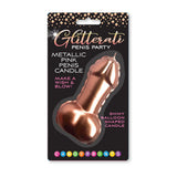 Glitterati Metallic Pink Penis Candle - Rose Gold - NOVELTIES