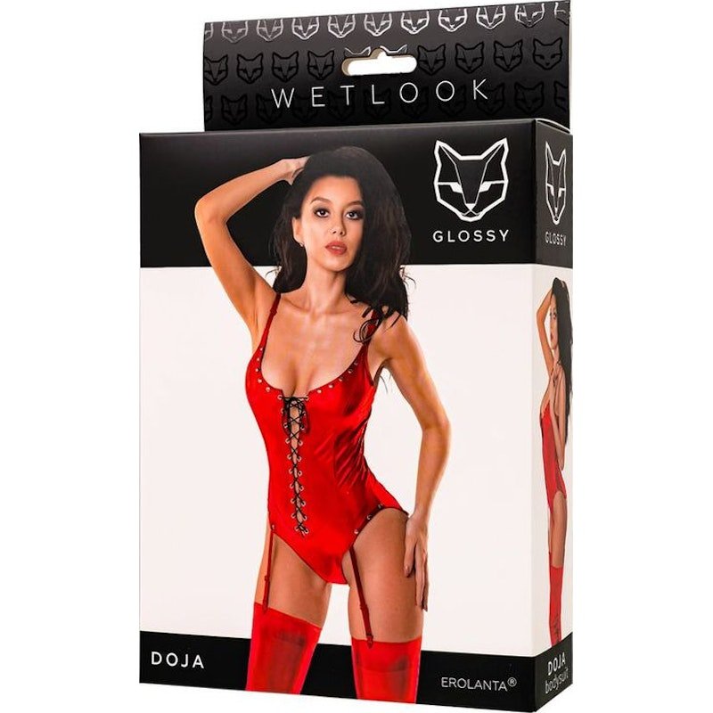 Glossy Doja Bodysuit Red - Lingerie