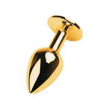 Gold Metal Anal Plug w Black Tourmaline Gem Small - Naughty by Nature Adult Store