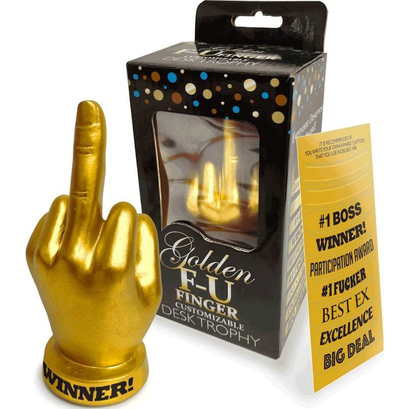 Golden FU Finger Trophy - Adult Toys