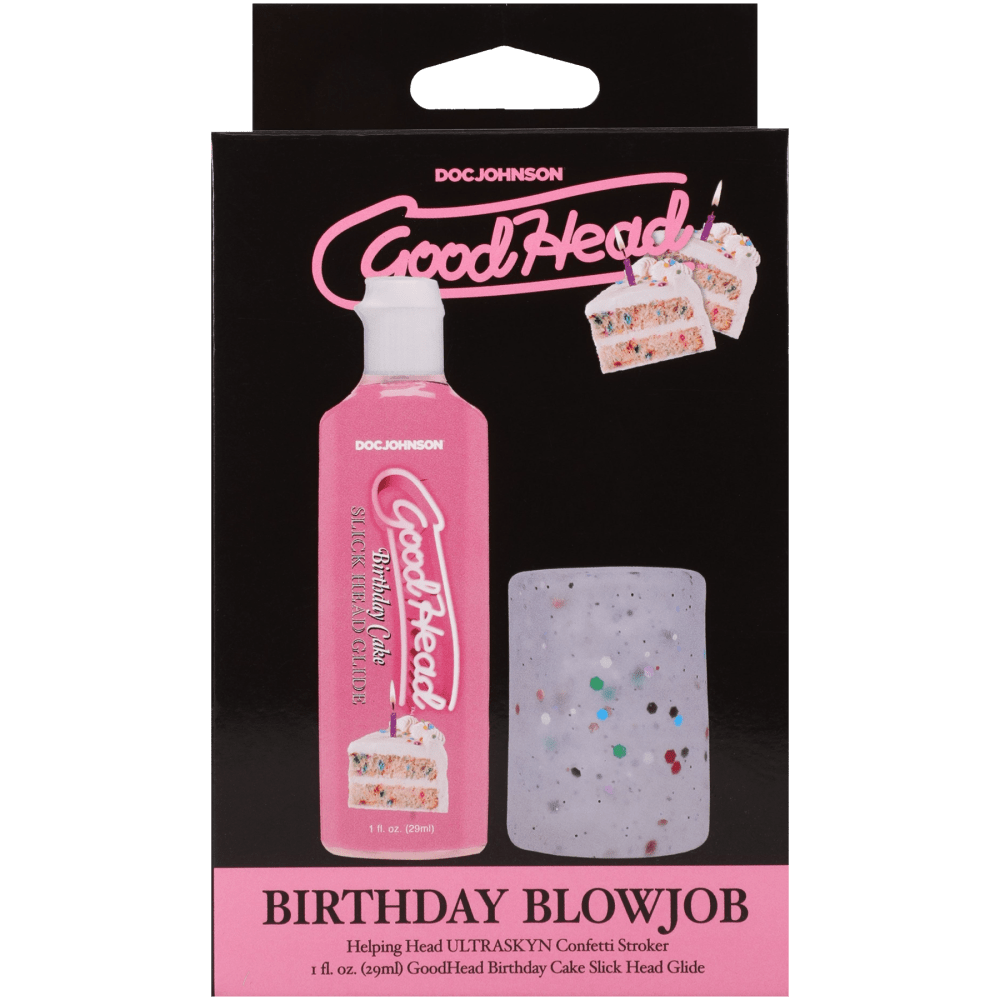 GoodHead Birthday Blowjob Kit - Birthday Cake with Helping Head Stroker - LOTIONS & LUBES
