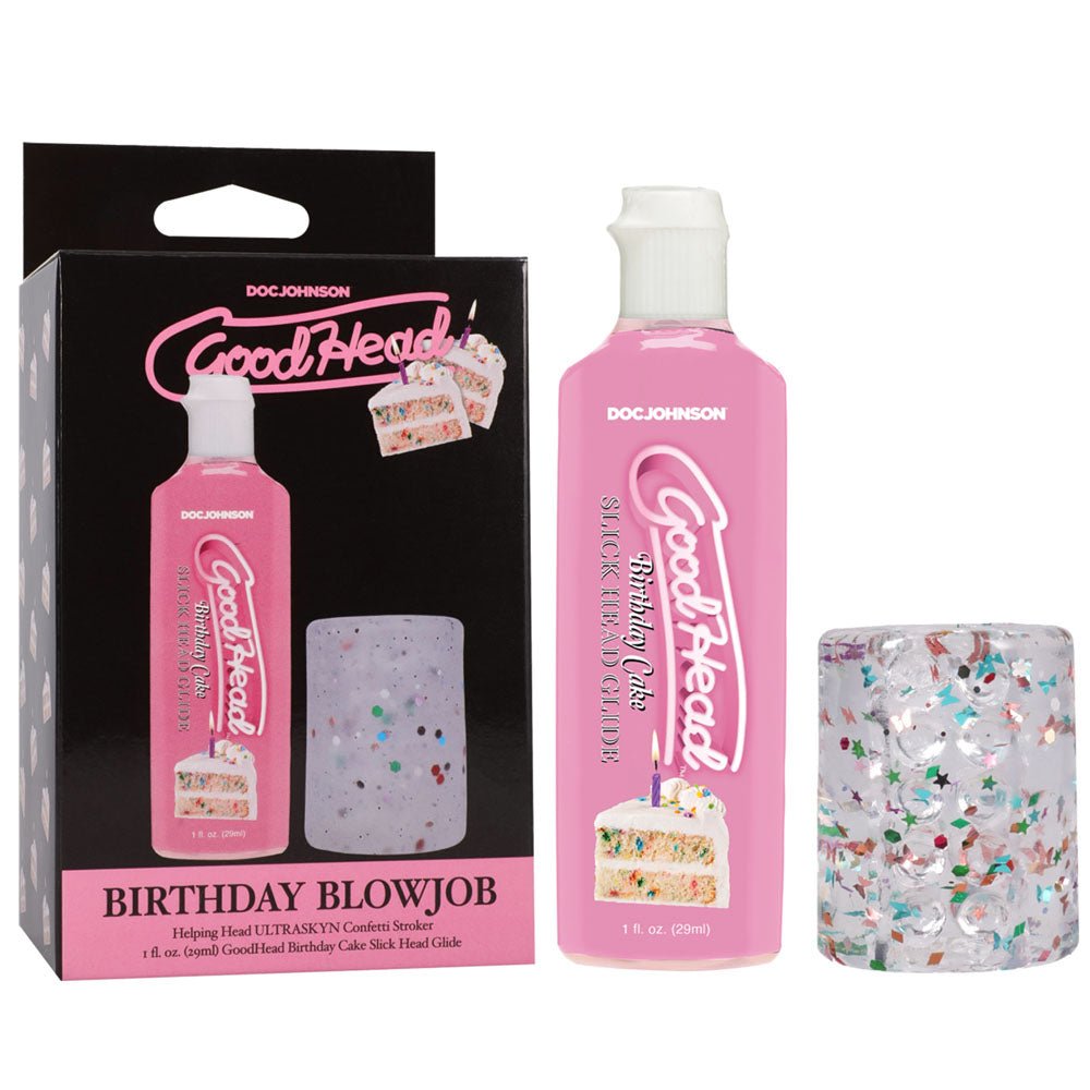 GoodHead Birthday Blowjob Kit - Birthday Cake with Helping Head Stroker - LOTIONS & LUBES