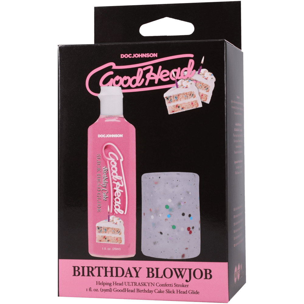 GoodHead Birthday Blowjob Kit - Birthday Cake with Helping Head Stroker - LOTIONS & LUBES