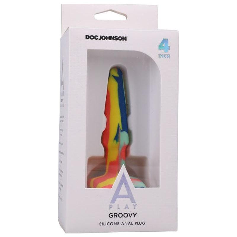 Groovy Silicone Anal Plug 4in Sunrise - Naughty by Nature Adult Store