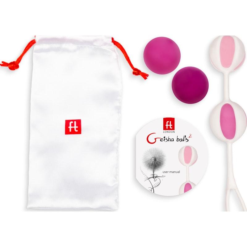 Gvibe Geisha Balls 2 | 5 - Stage Kegel Training Set - Pink Silicone - Adult Toys