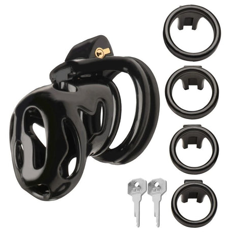 Hard Stop Double Ring Chastity Cage - Adult Toys