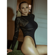 Heart Stopper High Cut Bodysuit Black - Lingerie