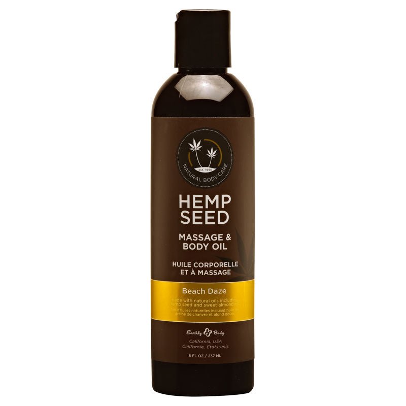 Hemp Seed Massage & Body Oil - Beach Daze (Coconut & Pineapple) Scented - 237 ml Bottle - LOTIONS & LUBES