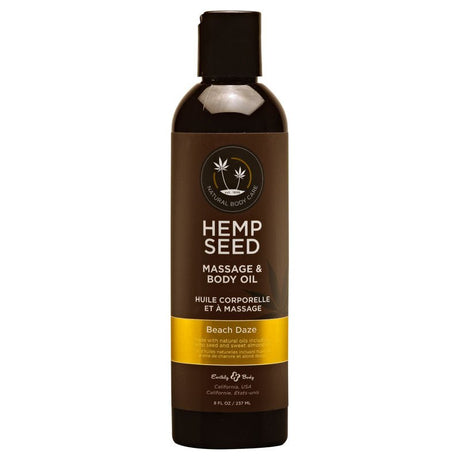 Hemp Seed Massage & Body Oil - Beach Daze (Coconut & Pineapple) Scented - 237 ml Bottle - LOTIONS & LUBES