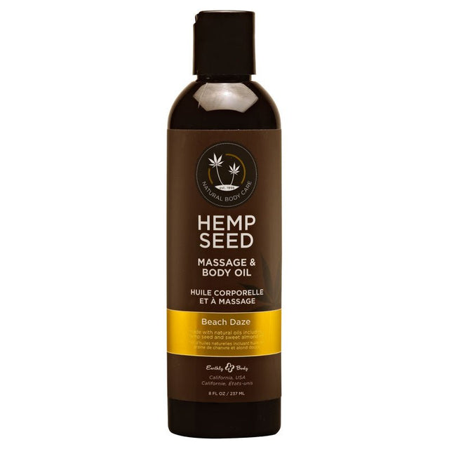 Hemp Seed Massage & Body Oil - Beach Daze (Coconut & Pineapple) Scented - 237 ml Bottle - LOTIONS & LUBES
