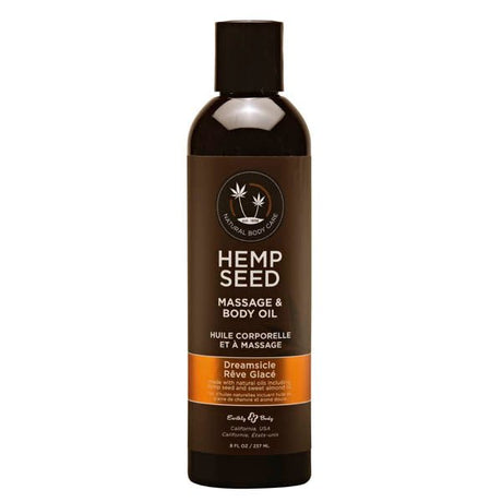 Hemp Seed Massage & Body Oil - Dreamsicle (Tangerine & Plum) Scented - 237 ml Bottle - LOTIONS & LUBES
